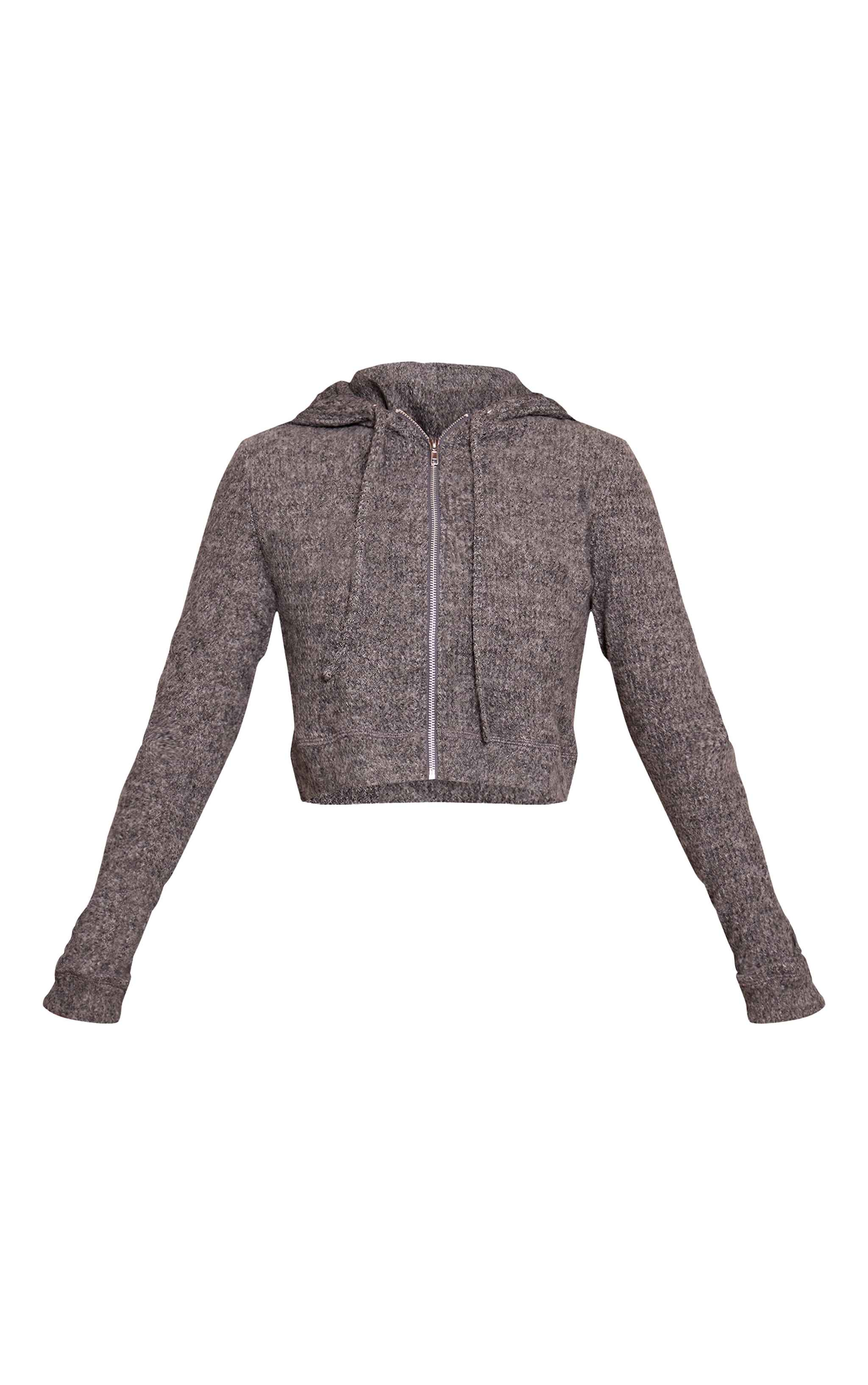 Top gauffré côtelé brossé gris anthracite à zip image 5