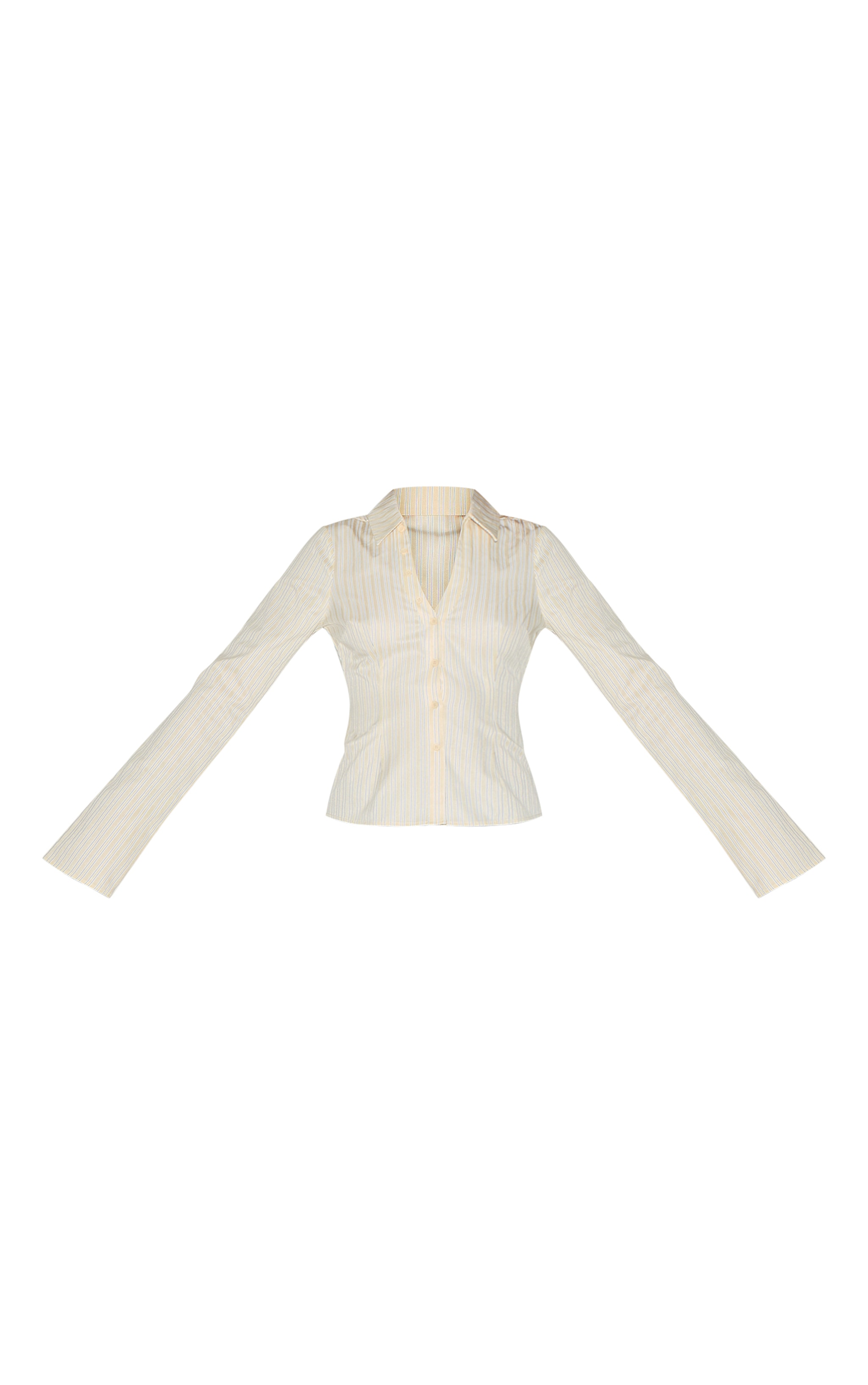 Tall Yellow Pinstripe Cinched Blouse image 5