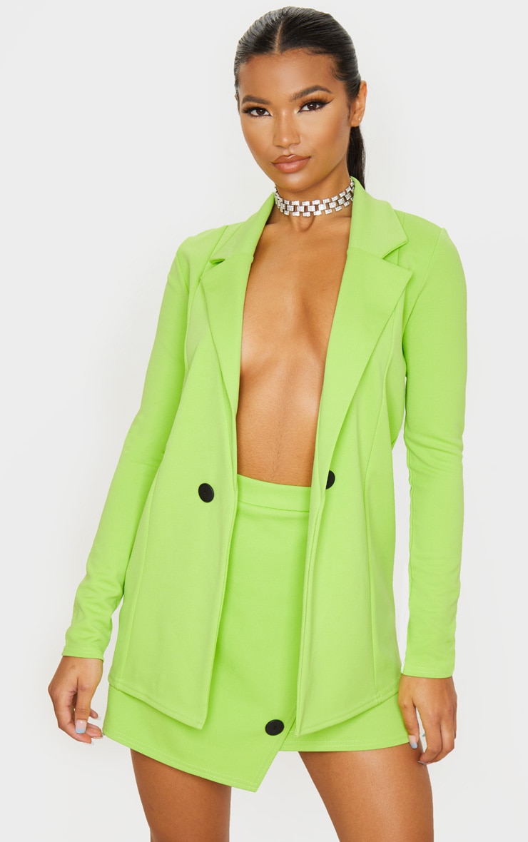 Blazer boyfriend vert citron