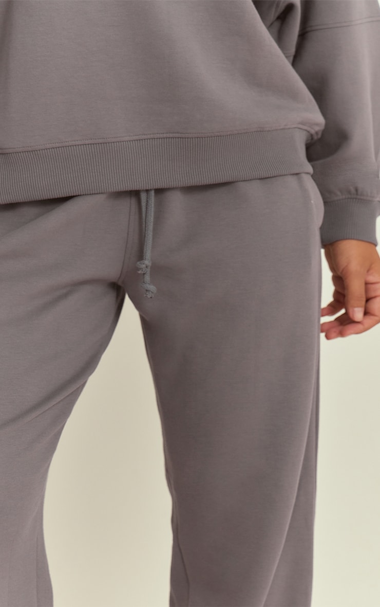 Charcoal Grey Interlock Cuffed Track Pants image 4