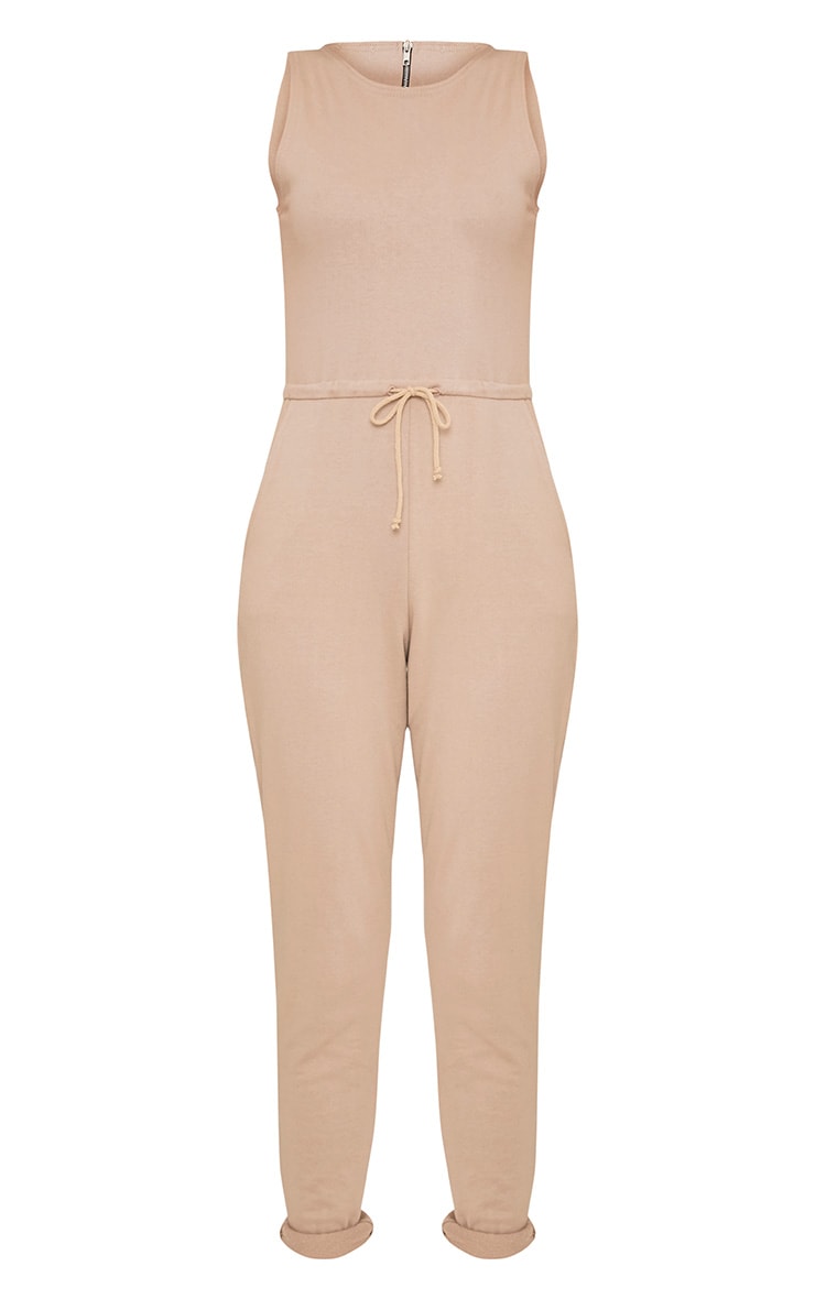 Sofie Nikki Taupe Sweat Jumpsuit Jumpsuits PrettyLittleThing