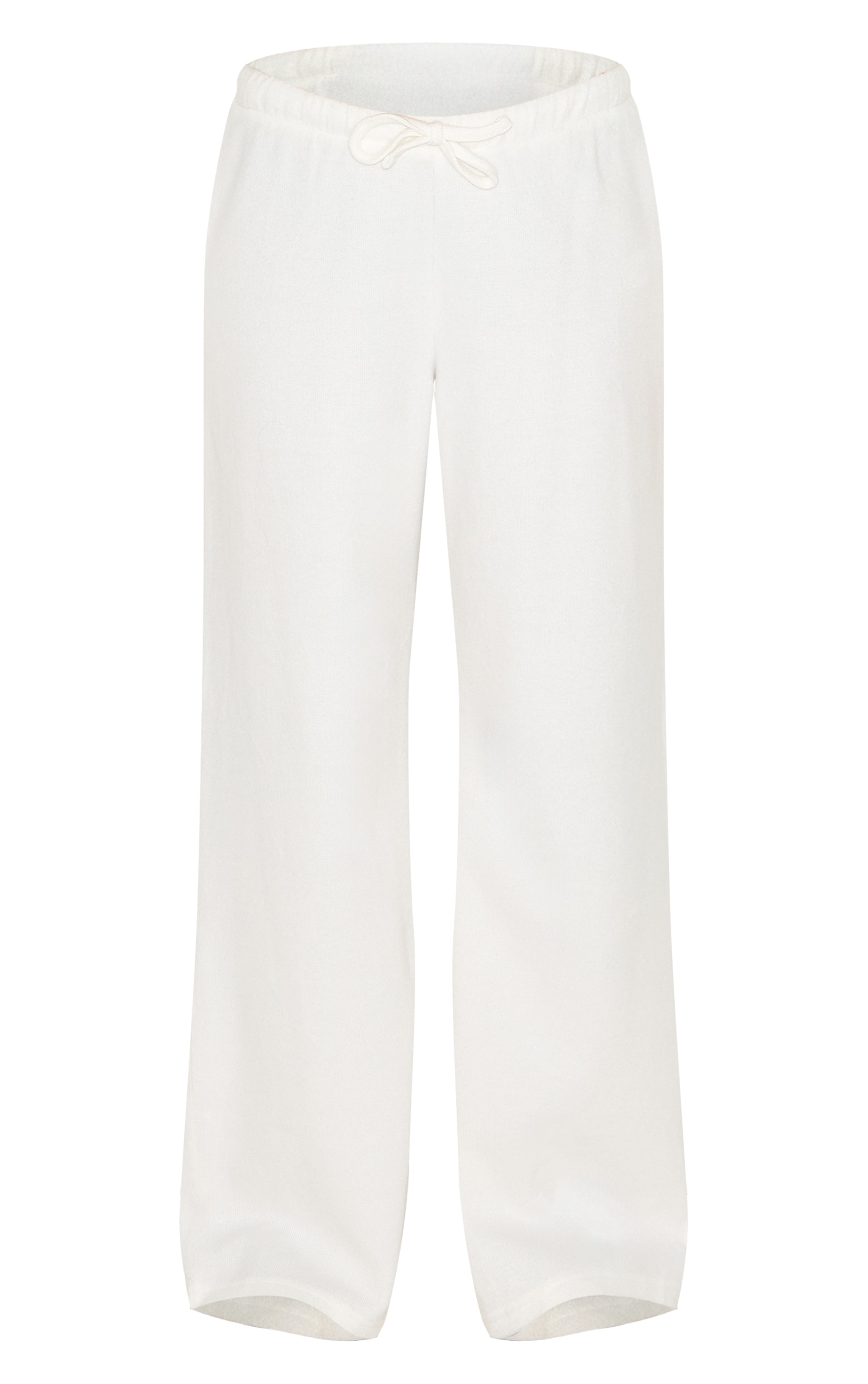 Petite Cream Super Soft Drawstring Wide Leg Pants image 5