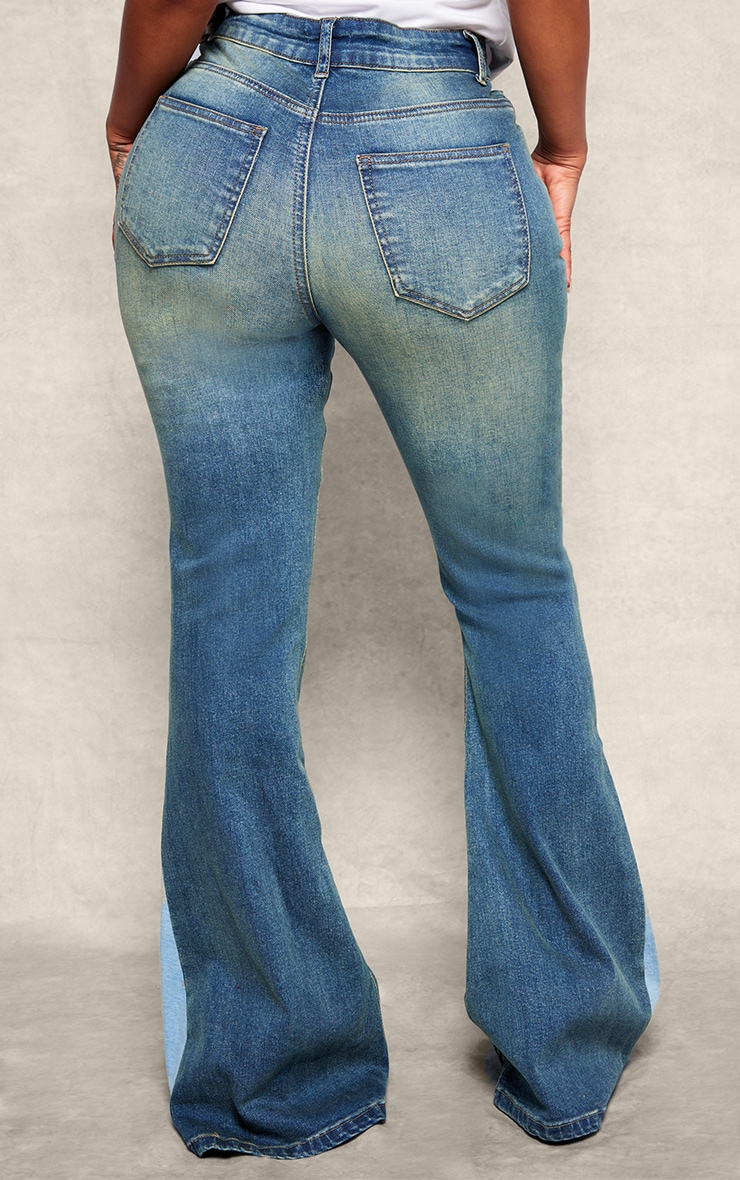 Shape Light Blue Stretch Denim High Waist Extreme Flare Jeans image 3