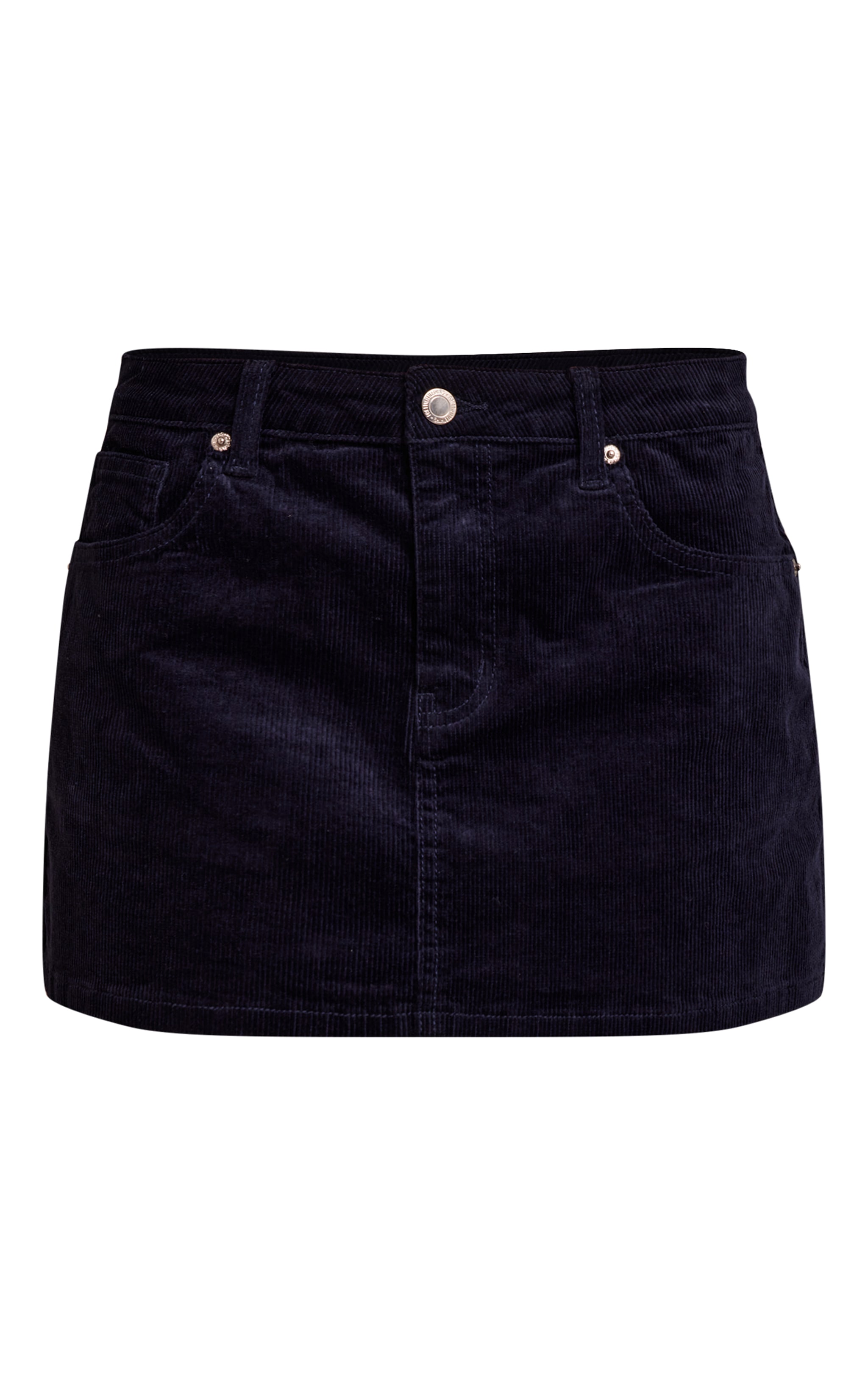 Navy Cord Denim Mini Skirt image 6