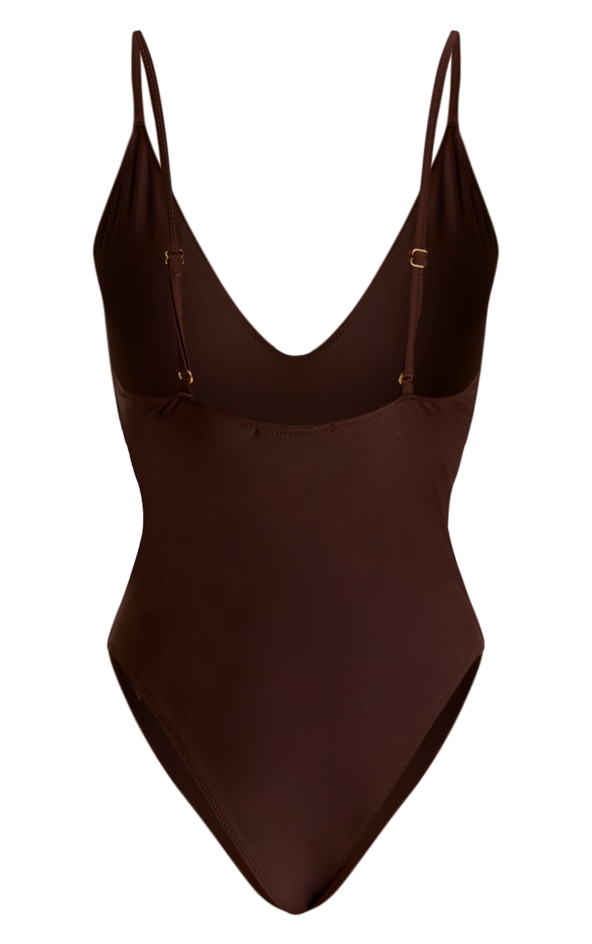 Chocolate Basic Plunge Swimsuit image 6
