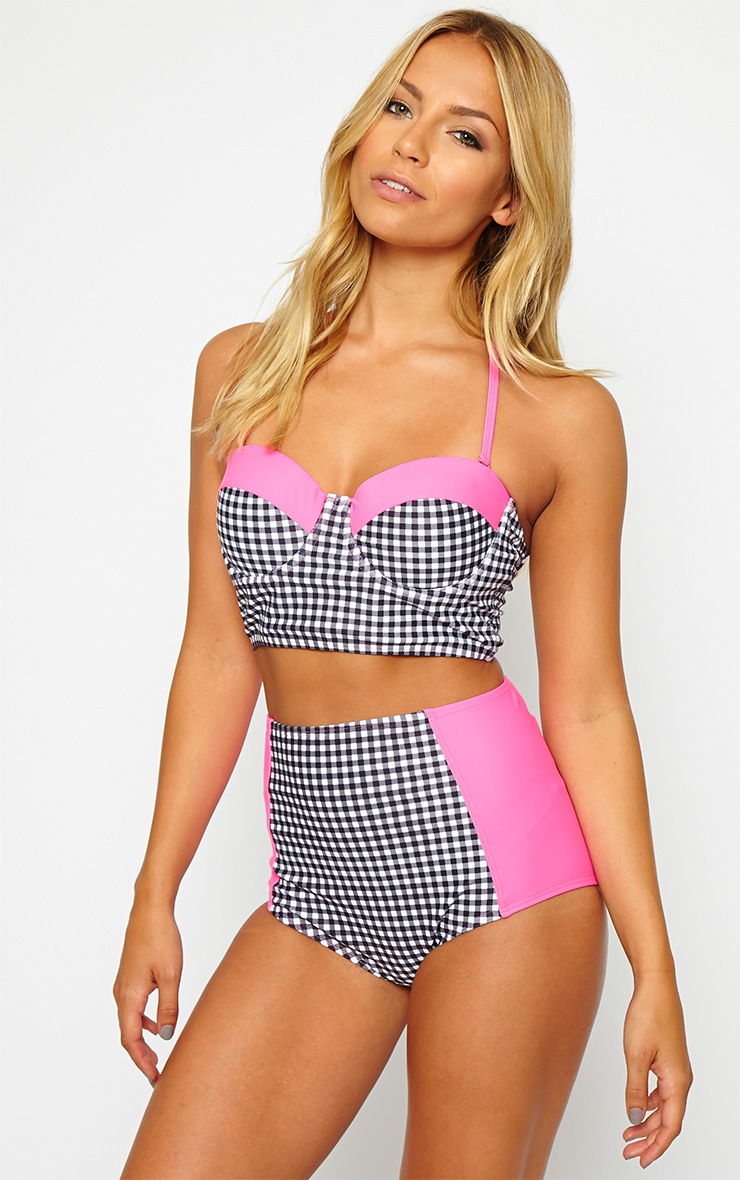 black gingham bikini