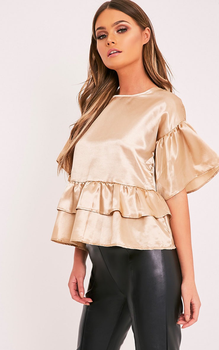 satin ruffle top