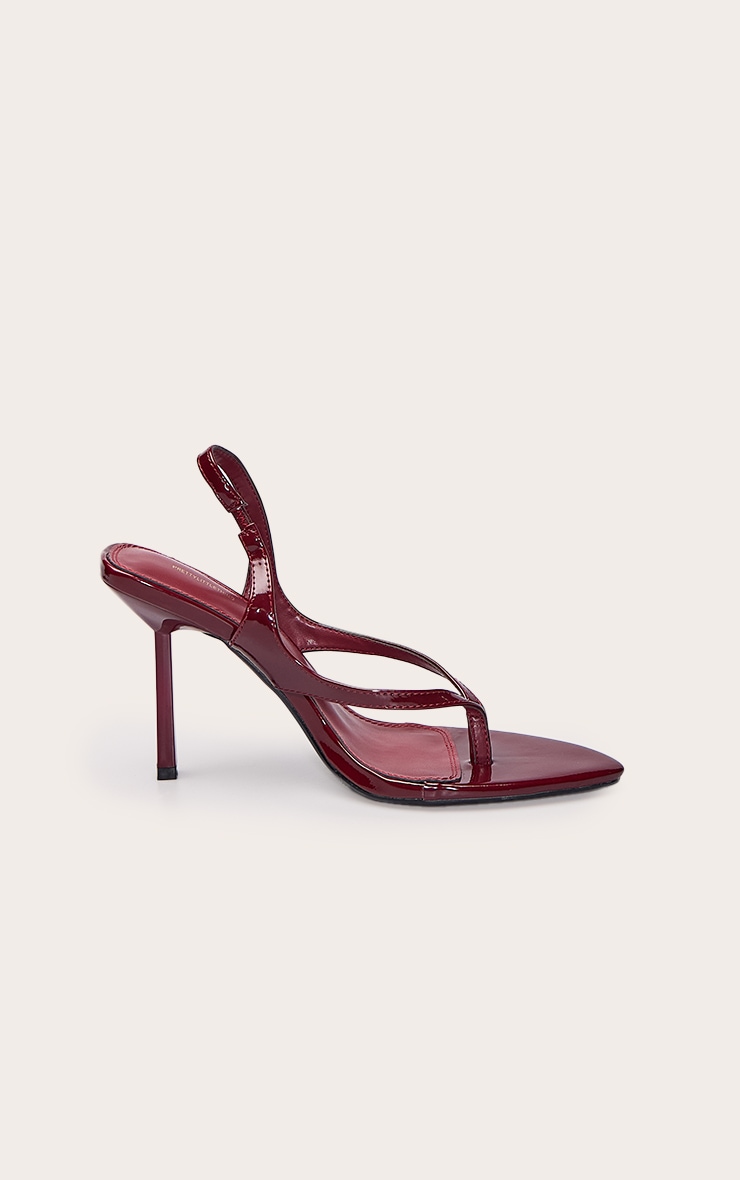 Plum Toe Thong Almond Toe High Heeled Sandals image 2