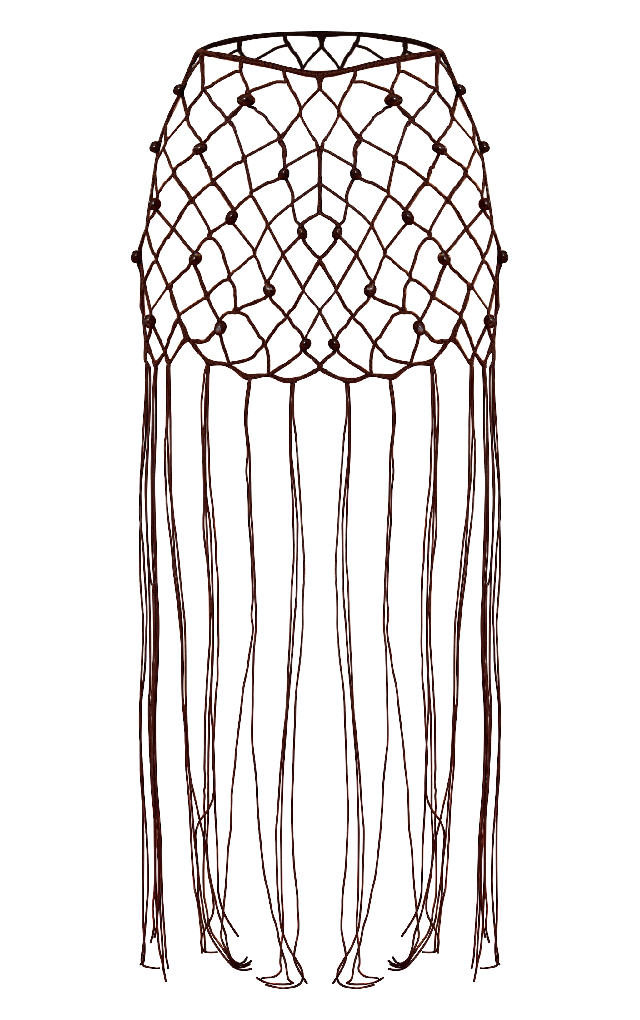 Chocolate Macramé Crochet Beaded Maxi Skirt image 5