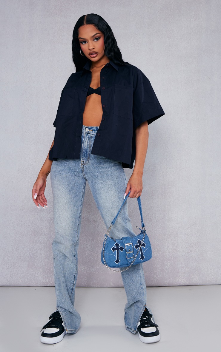 Scalpers - Alpha - Chemise en jean boutonnée - Bleu clair