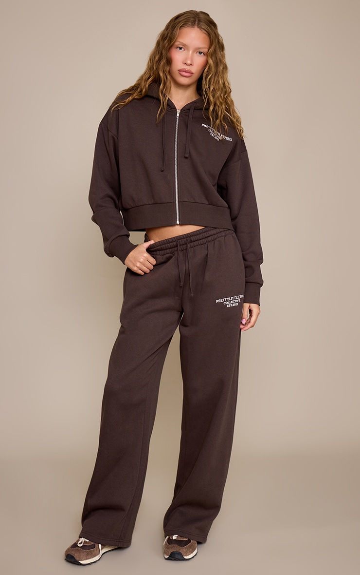 PRETTYLITTLETHING Espresso Print Wide Leg Joggers image 2