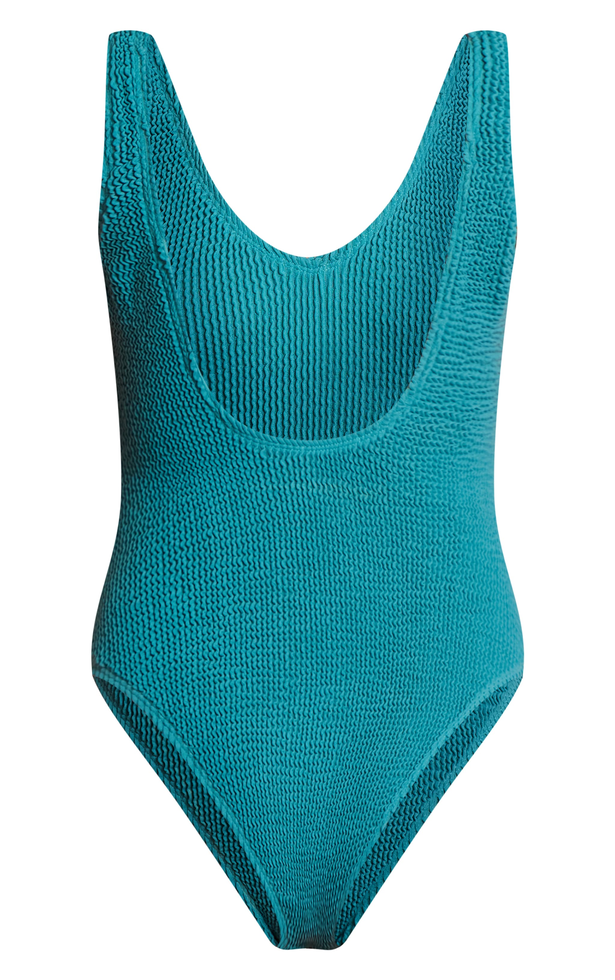 Teal Crinkle Plunge Swimsuit image 6