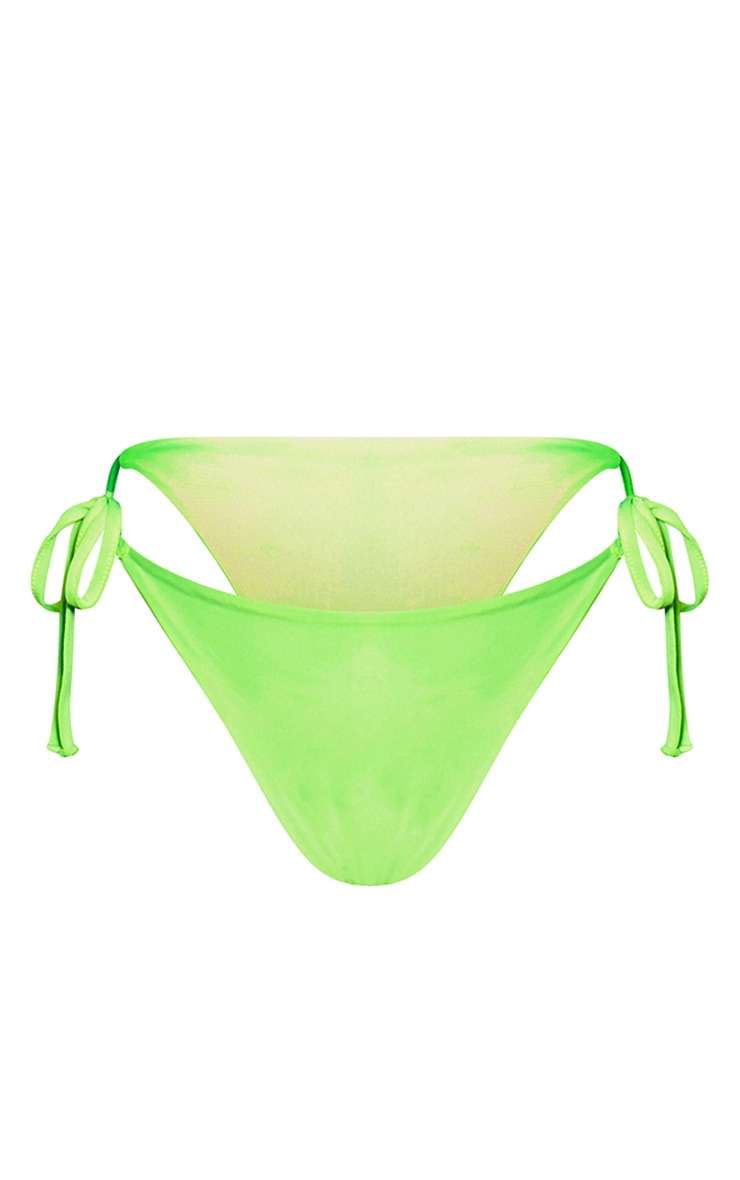 Plus Neon Green Tie Side Bikini Bottom PrettyLittleThing USA