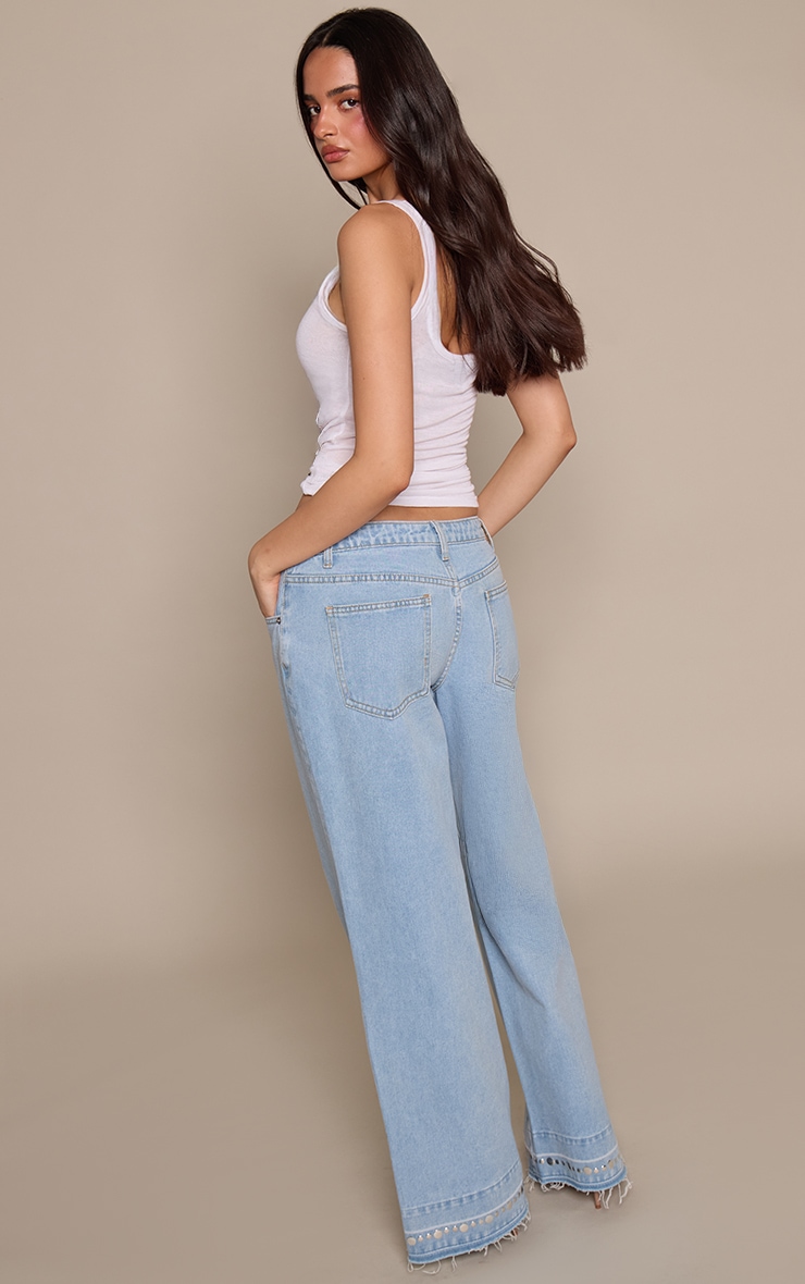 Vintage Studded Split Hem Jeans image 3