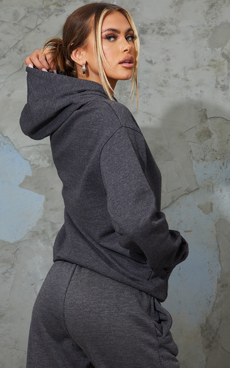PRETTYLITTLETHING Recycled Charcoal Oversized Sweat Hoodie
