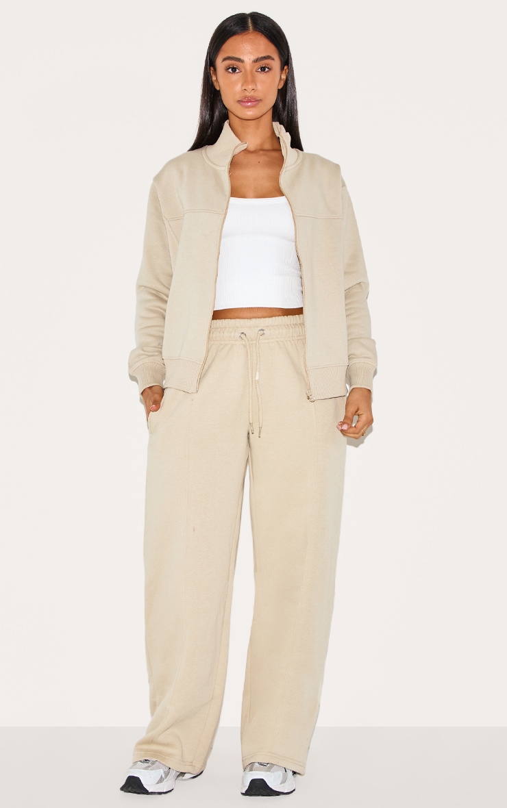 Petite Pebble Seam Detail Zip Through Track Top image 3