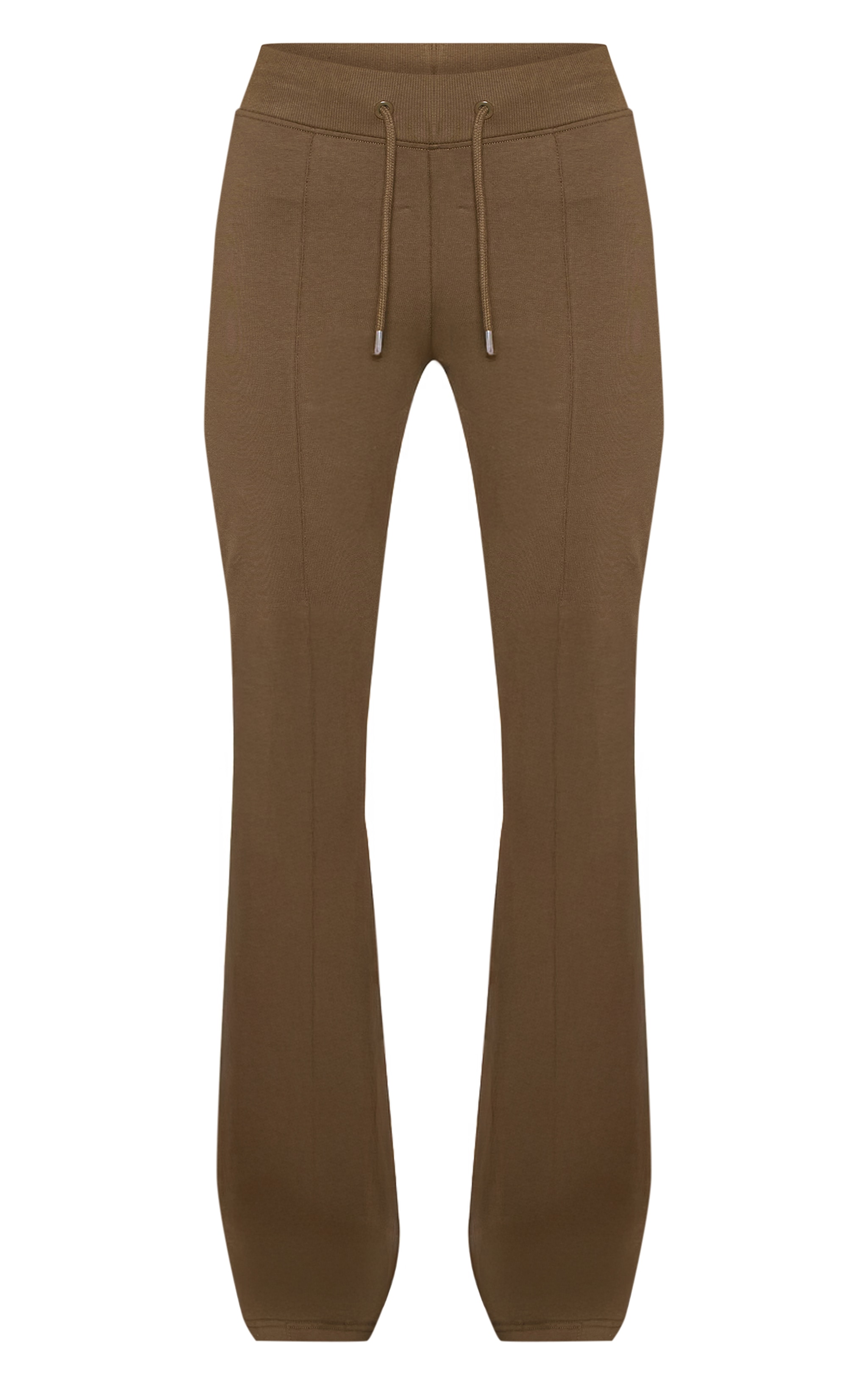 Sage Khaki Cotton Seam Detail Mid Rise Skinny Flares image 5