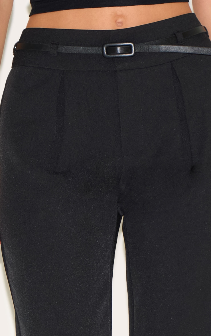 Pantalon capri tissé noir à ceinture image 4