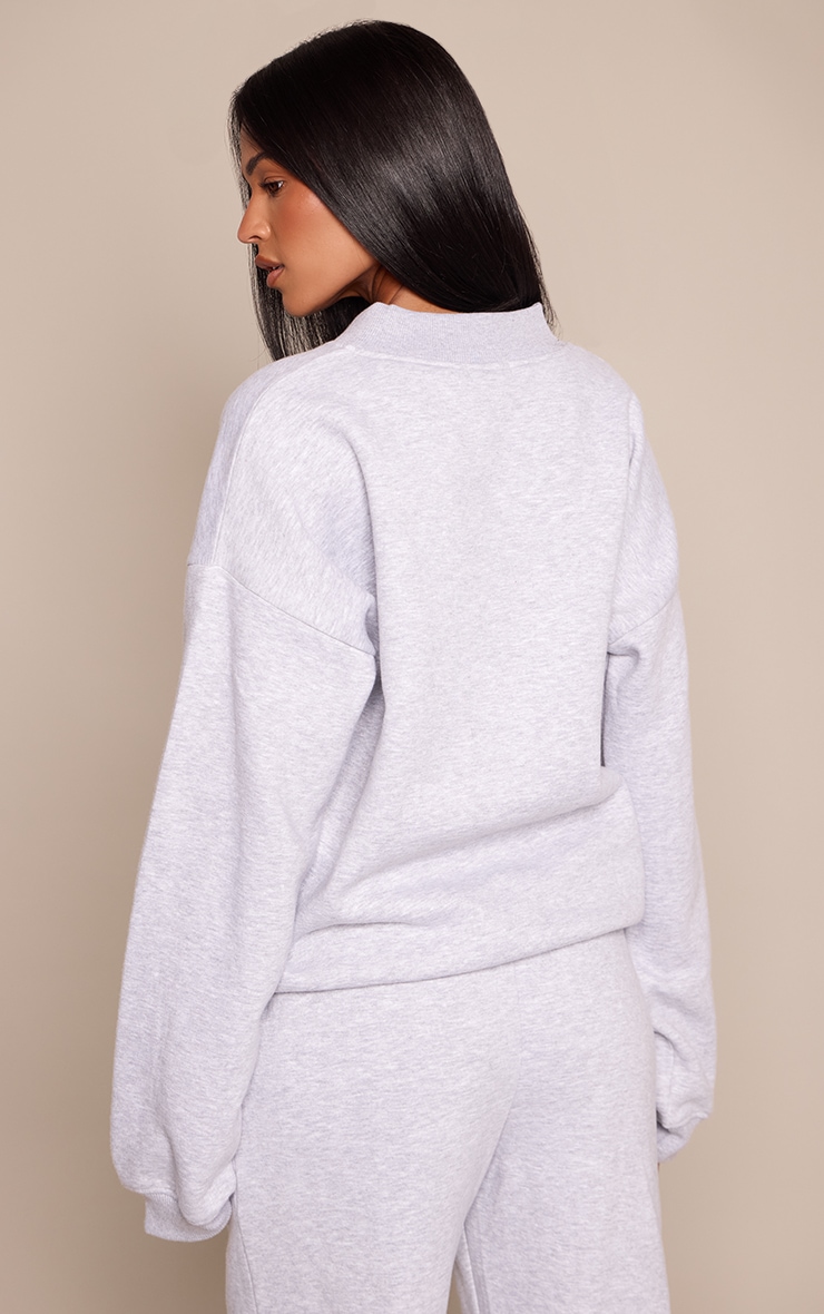 Tall Sweat gris chiné imprimé "Editions" à col en V image 2