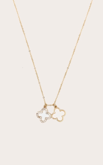 Gold Clover Simple Pendant Necklace
