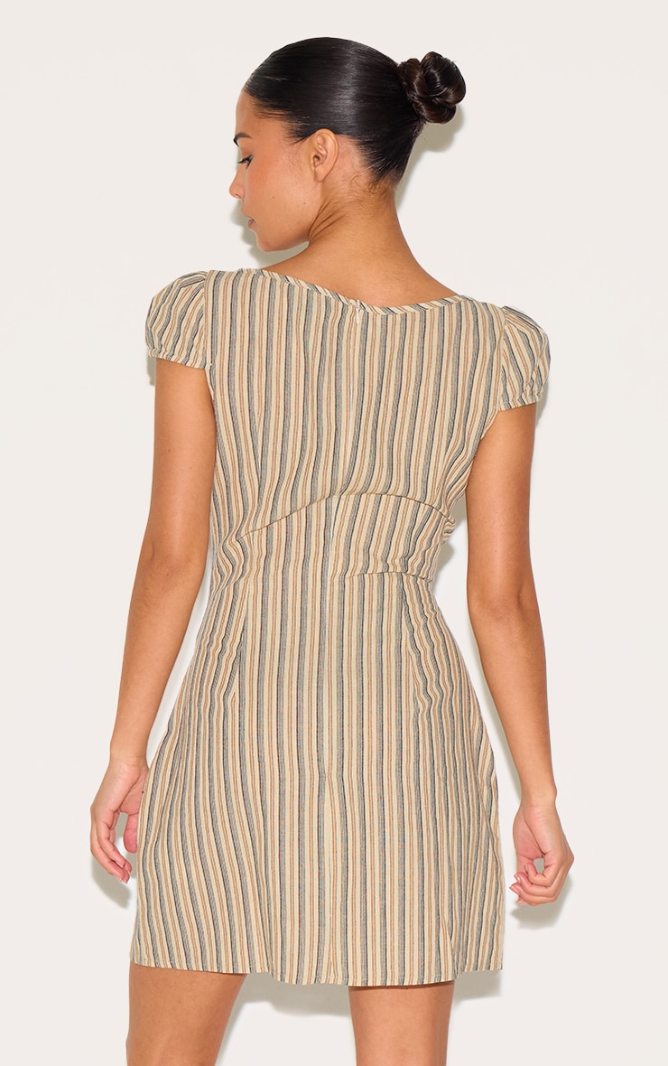 Petite Stone Striped Front Tie Mini Dress image 2