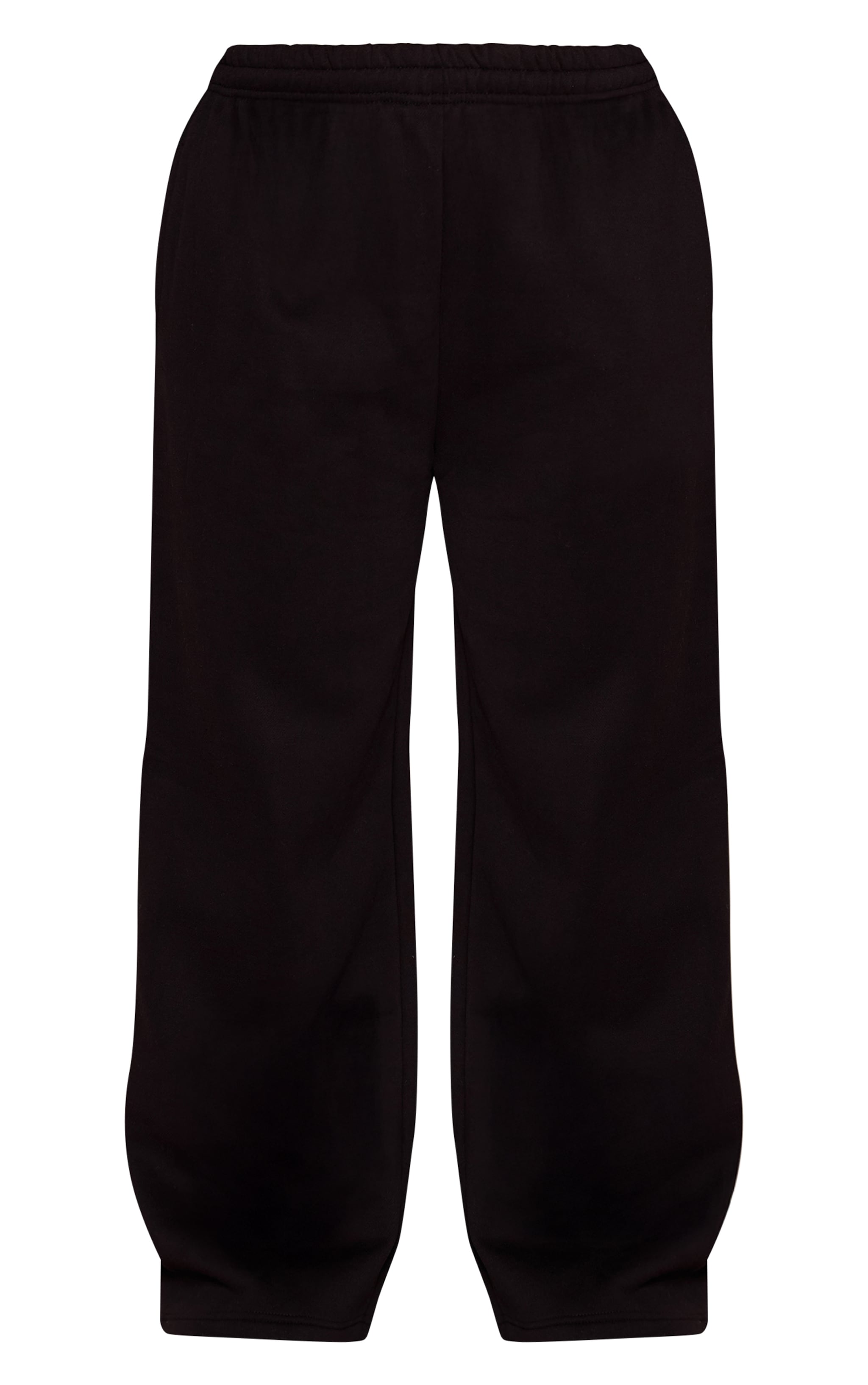 Plus Cotton Fleece Black Straight Leg Sweatpants image 5
