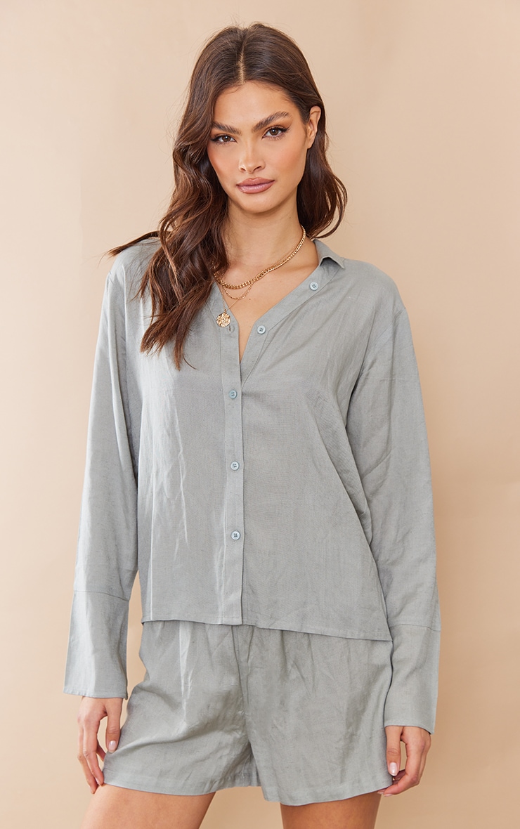 Chemise Ample En Gaze De Lin Lilas main image 1