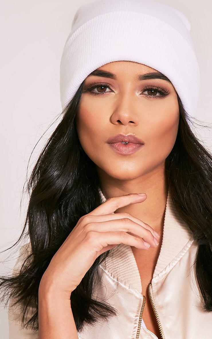Linie White Beanie Hat Hats, Scarves & Gloves PrettylittleThing