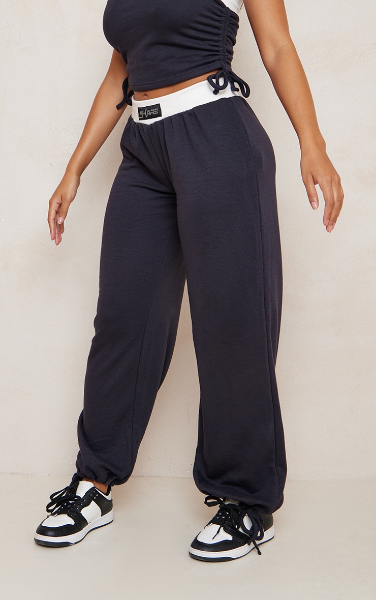 PRETTYLITTLETHING Shape Charcoal Baggy Low Rise Sweatpants image 2