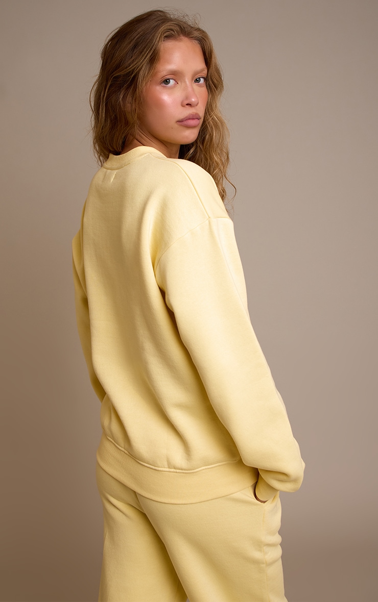 Buttercream Oversized Boston Usa Embroidered Sweatshirt image 2