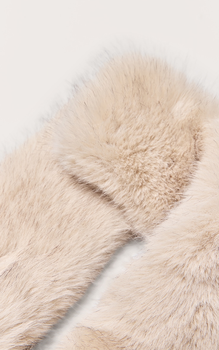 Cream Faux Mink Cross Over Scarf image 3