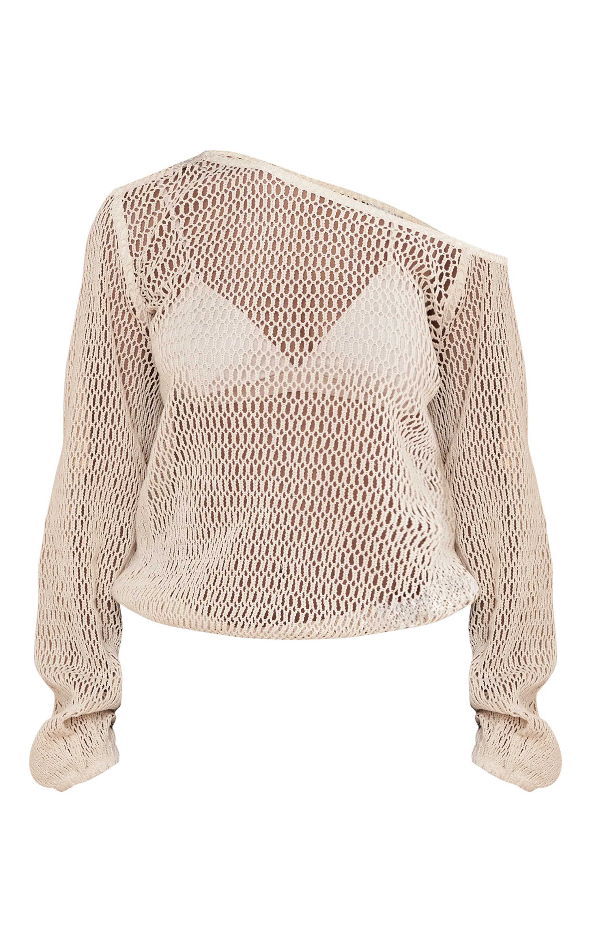 Stone Textured Knit Off The Shoulder Long Top image 5