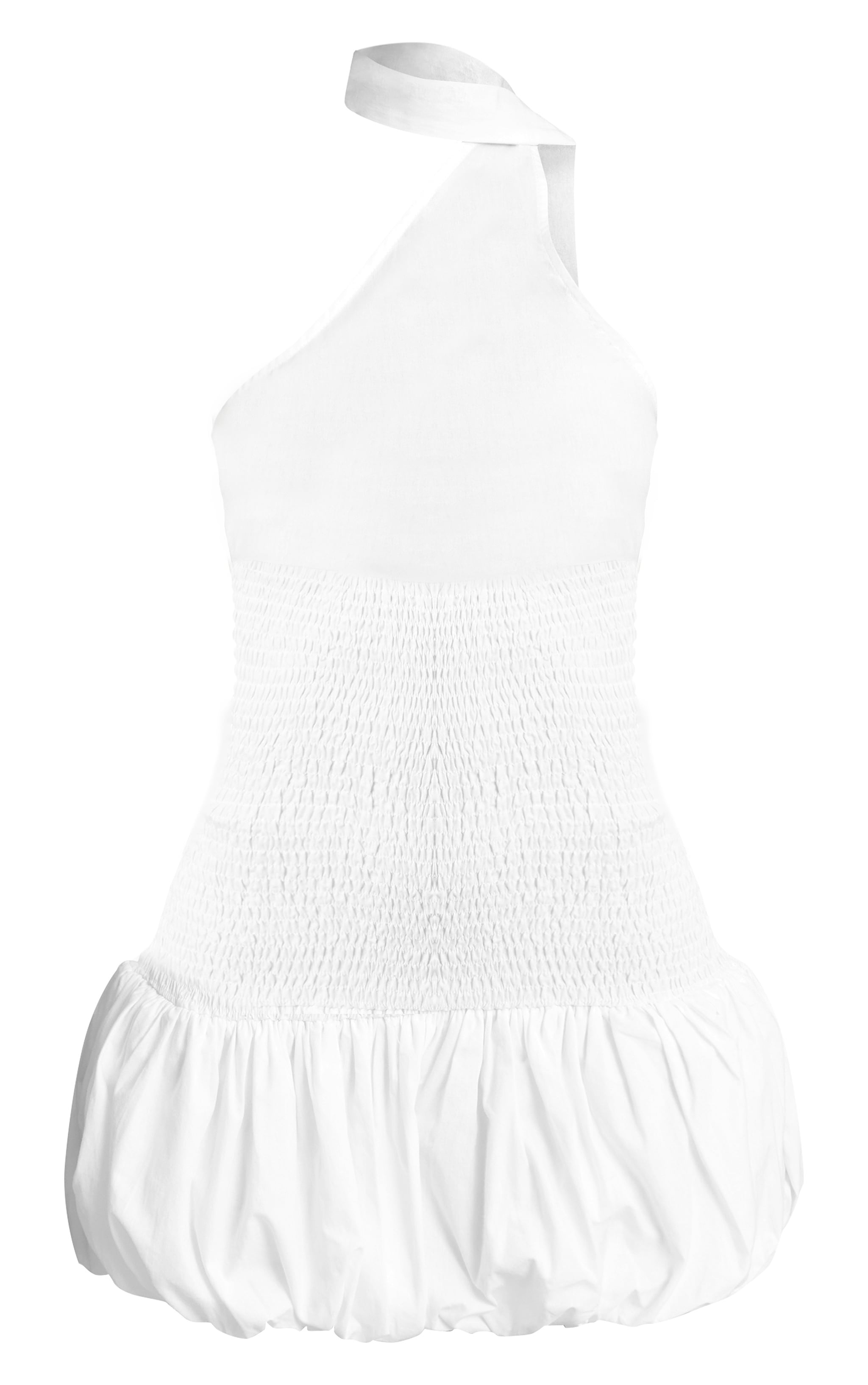 Mini robe bouffante blanche froncée image 5