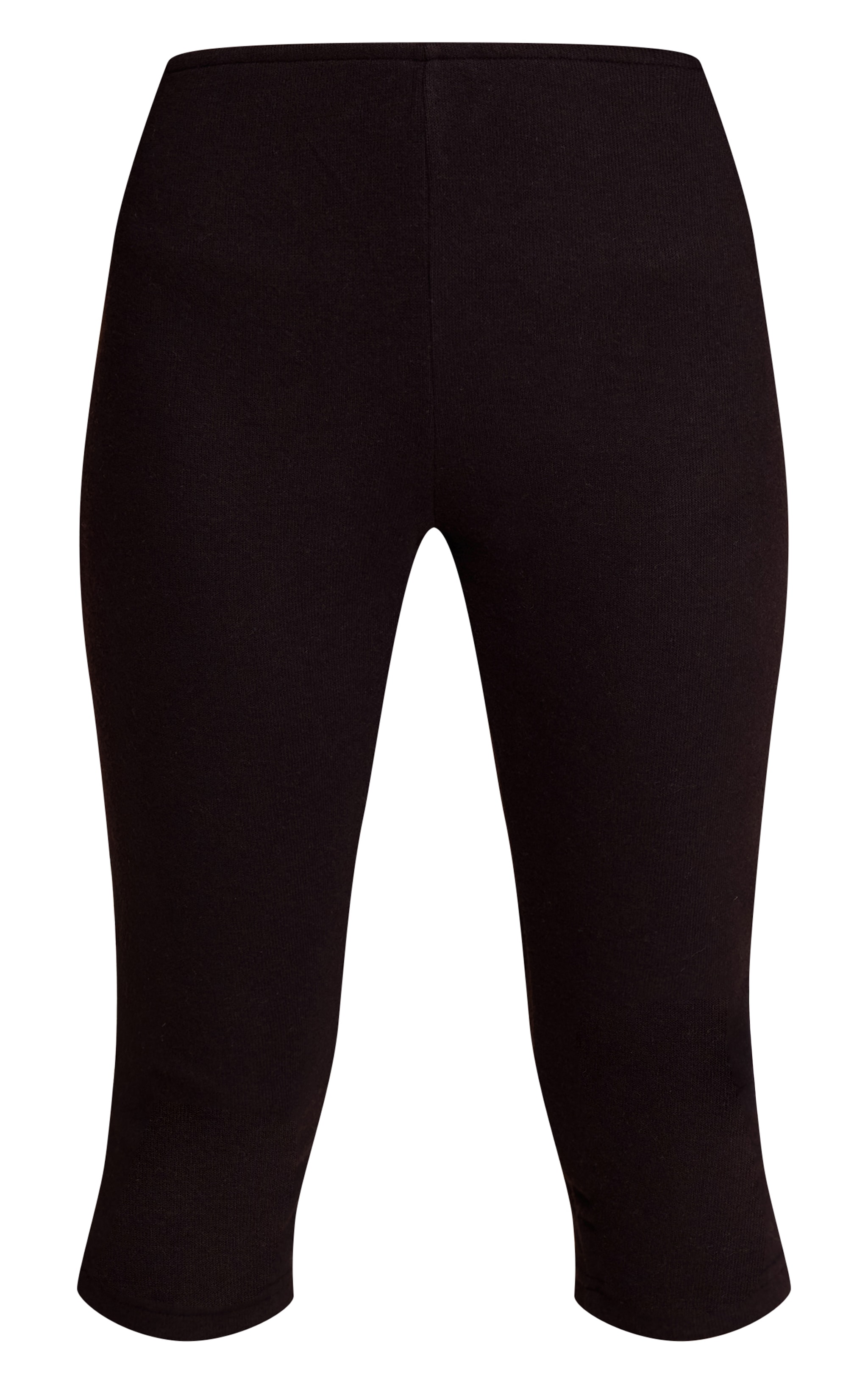 Petite Black Ribbed Waistband Capri Pants image 5