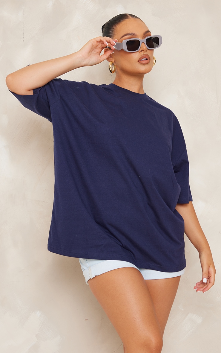 Navy Cool Girl Club Puff Print T Shirt image 2