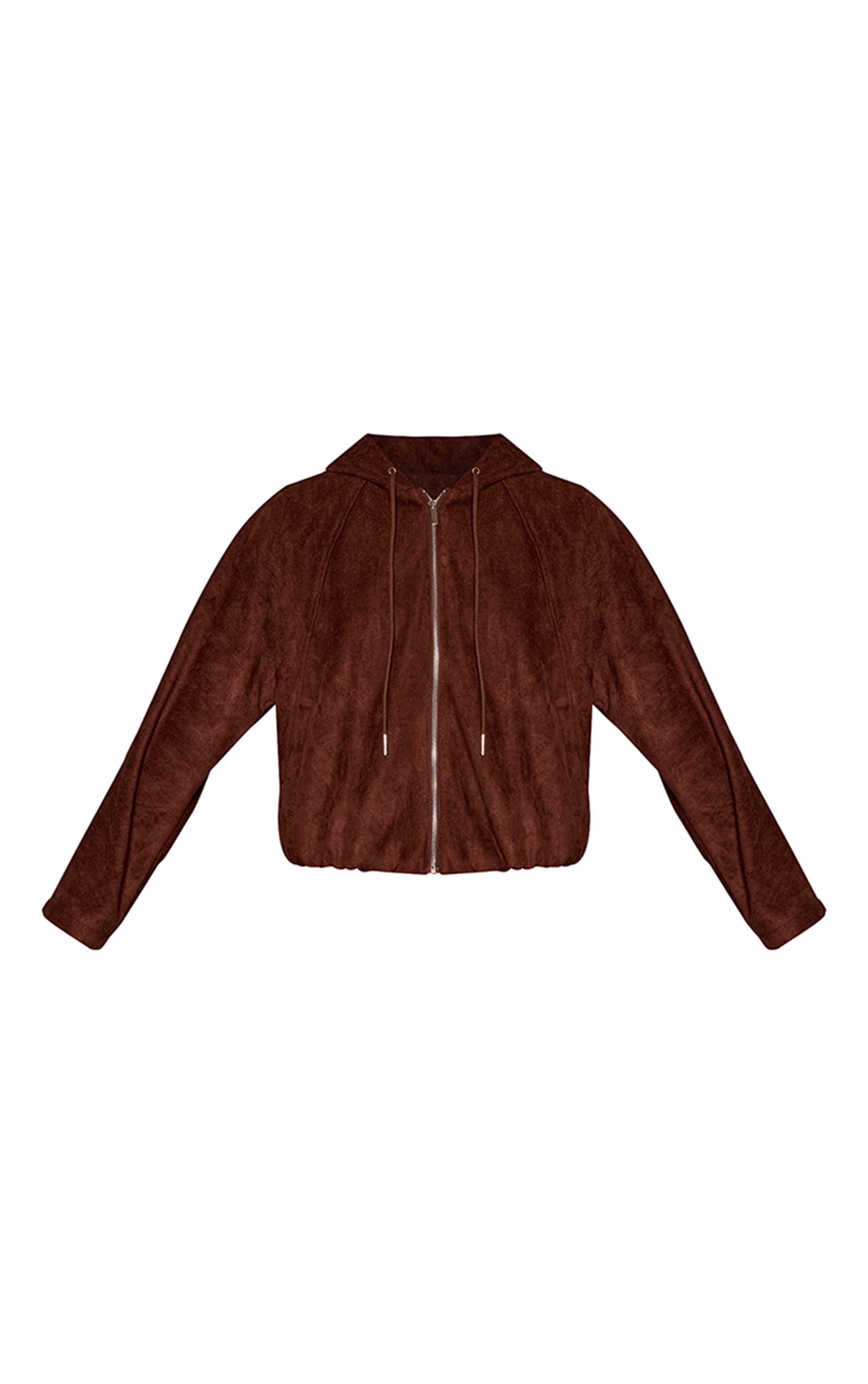 Veste en suédine chocolat foncé à capuche image 5