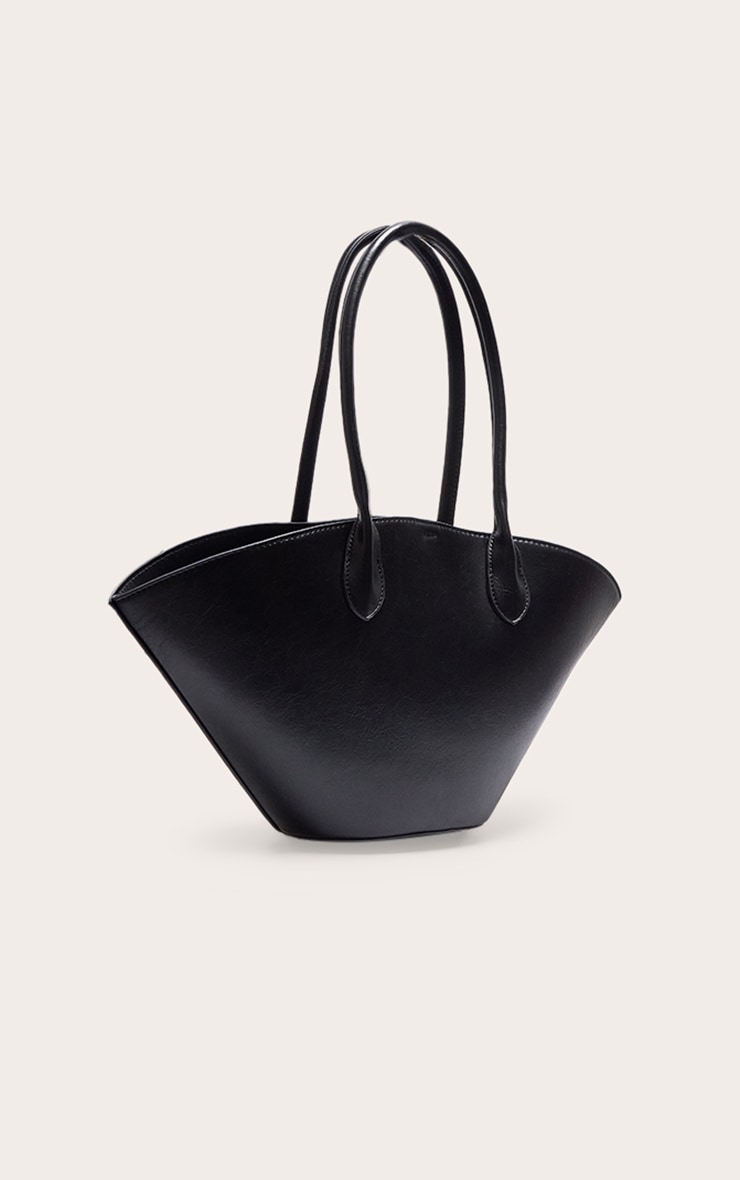 Black Pu Bucket Tote Bag image 2