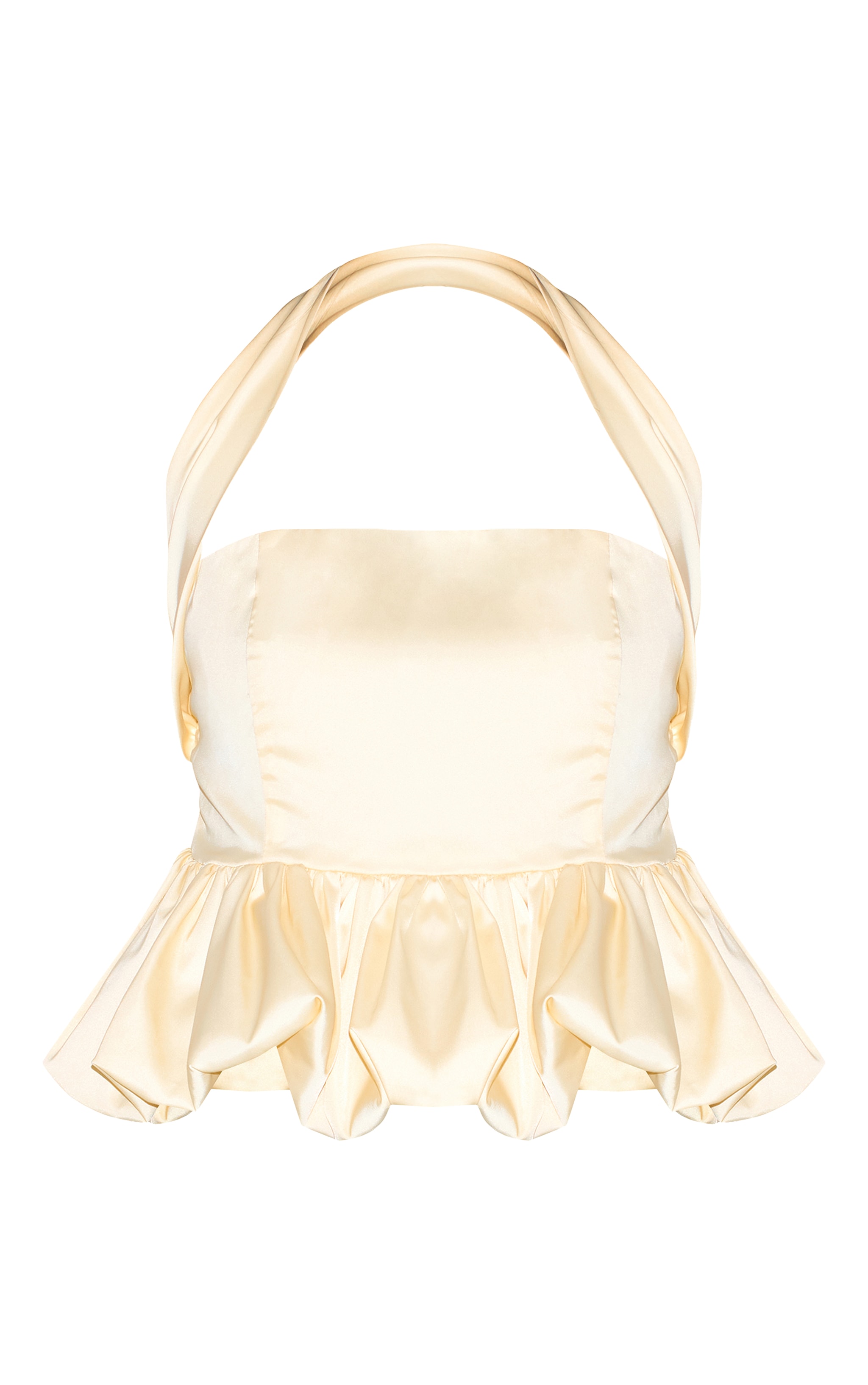 Yellow Halterneck Puff Ball Top image 5