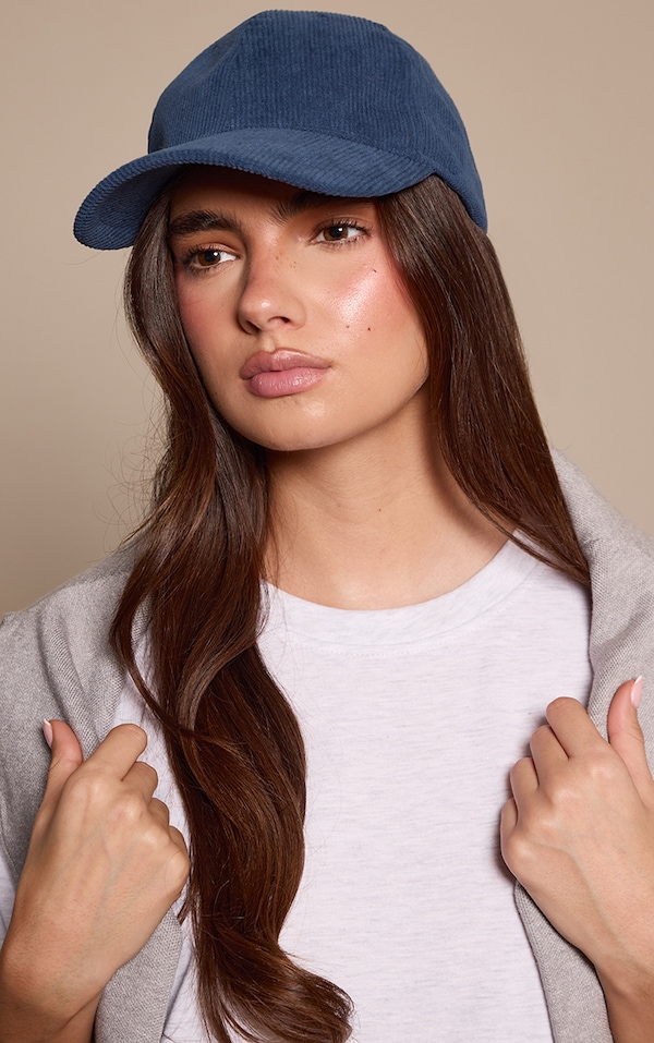 Navy Corduroy Baseball Cap