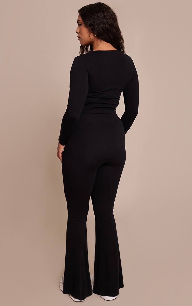 Shape Black High Waisted Seamless Wide Leg Pants image 3
