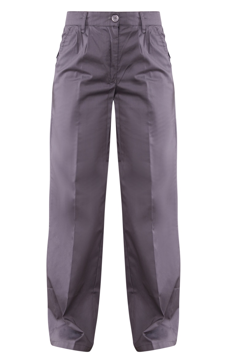 Charcoal Grey Straight Leg Twill Cargo Trousers PrettyLittleThing AUS