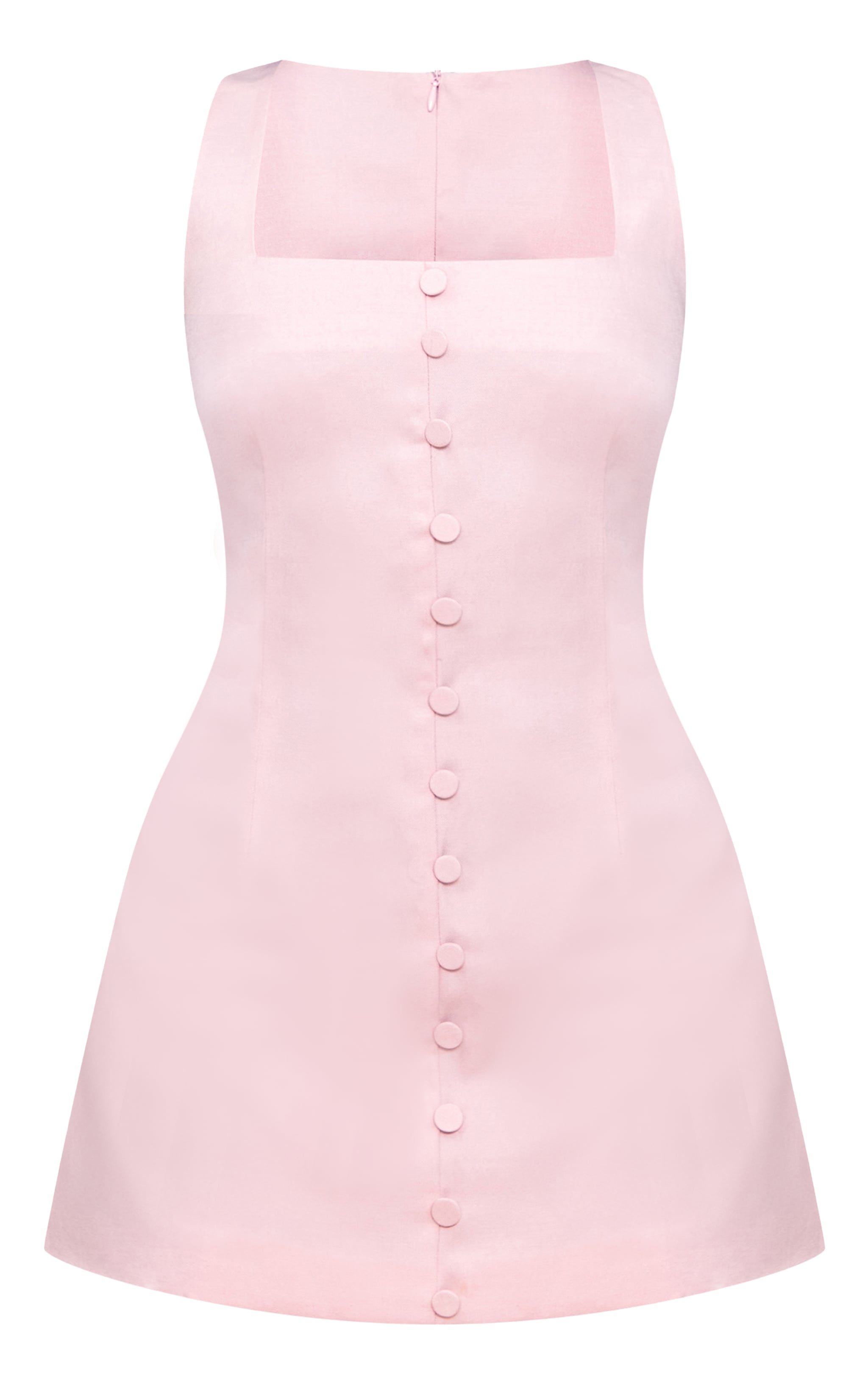 Pink Woven Button Detail Shift Mini Dress image 5