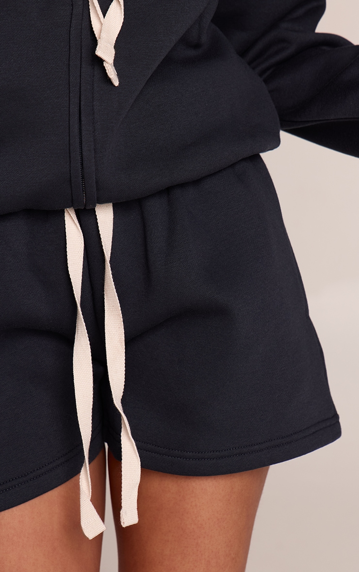 Navy Contrast Drawcord Sweat Shorts image 5