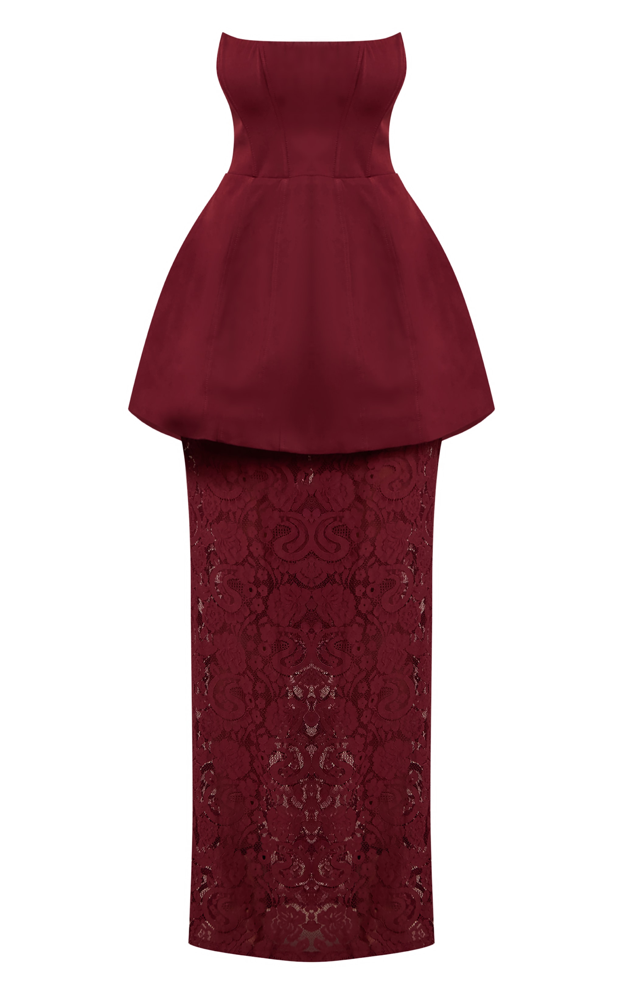 Shape Plum Structured A Line Lace Hem Maxi Dress image 5