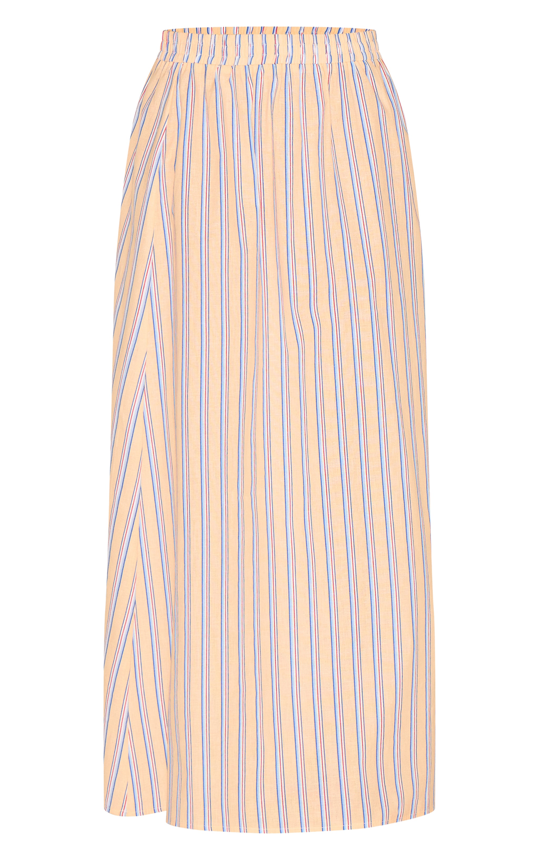 Orange Pinstripe Linen Look Maxi Skirt image 5