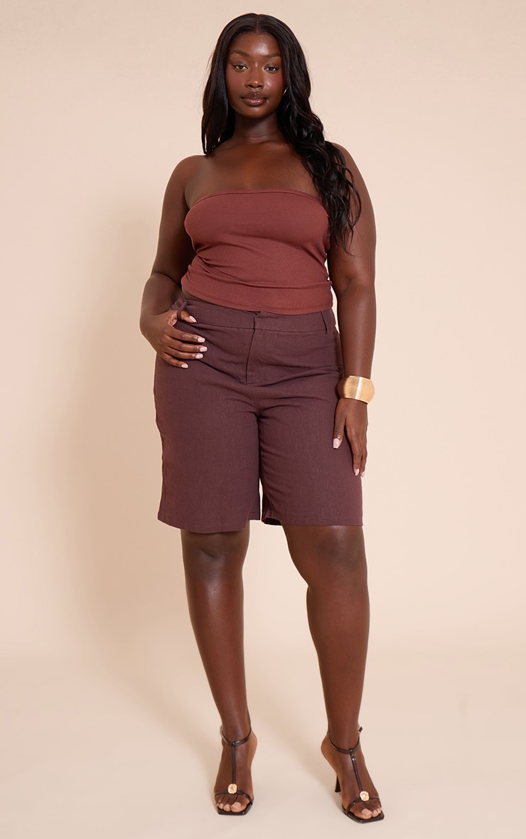 Plus Chocolate Soft Rib Bandeau Top image 3