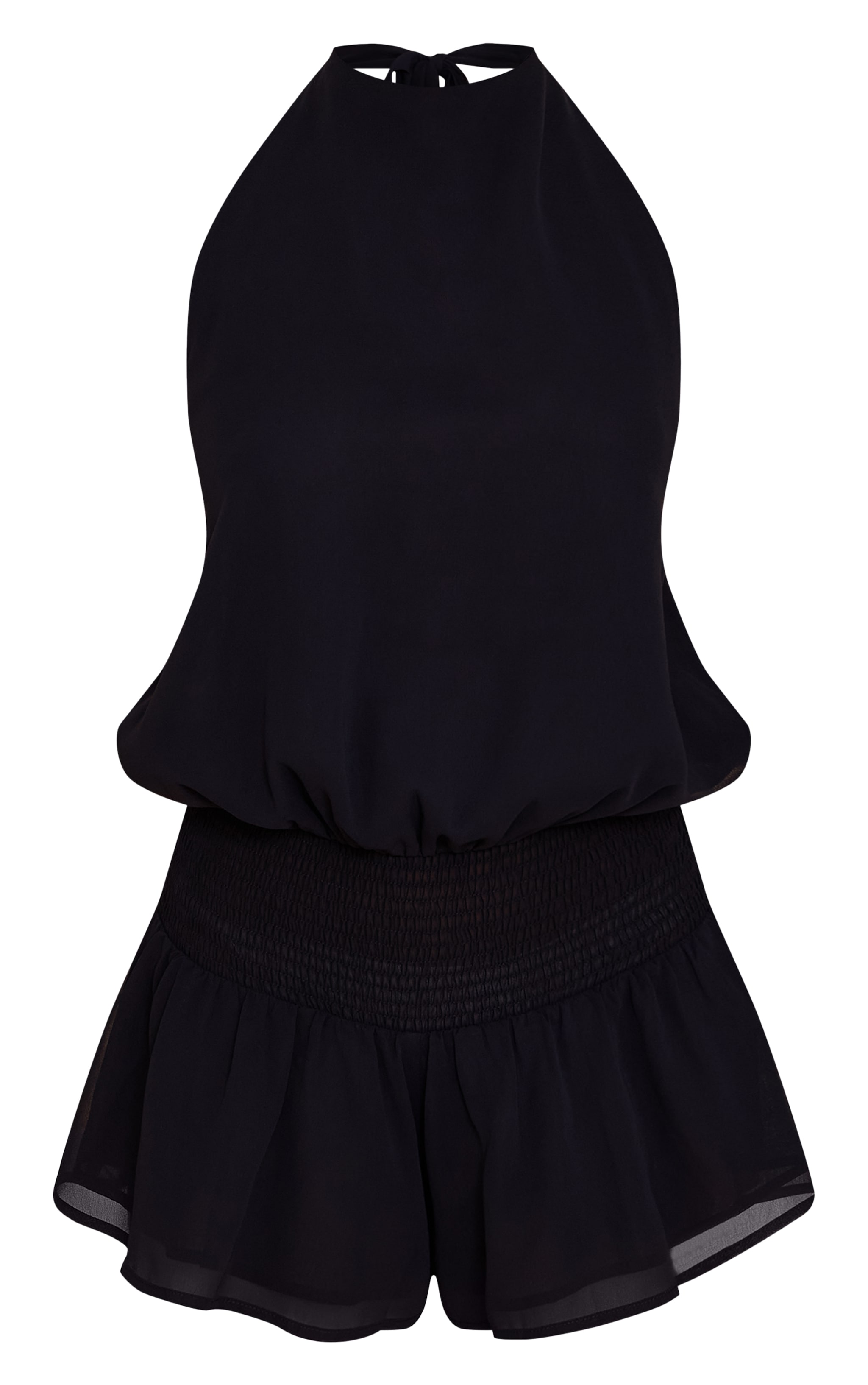 Combishort en mousseline de soie noire dos nu image 5