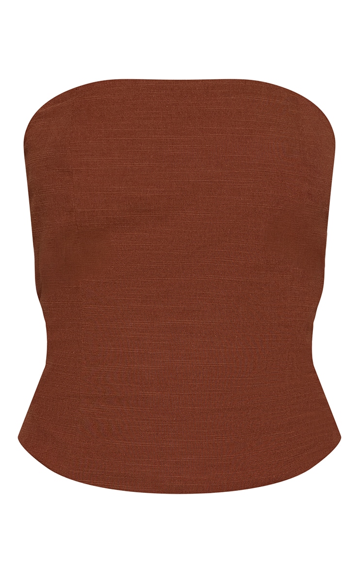Chocolate Woven Bandeau Top image 5