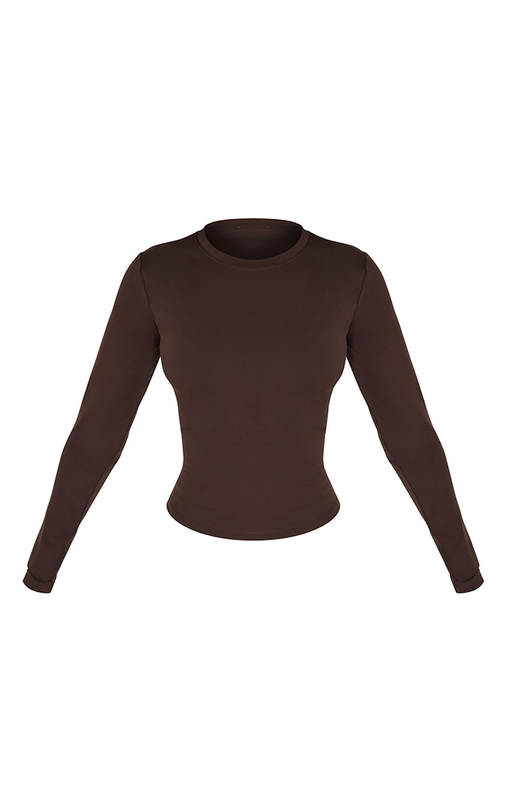 Petite Espresso Sculpt Long Sleeve Gym Top image 5