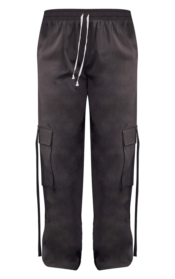 Charcoal Grey Elasticated Waist Cargo Pants PrettyLittleThing